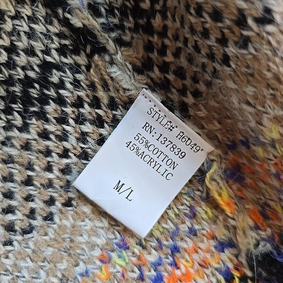 Debut Tan Southwest Cozy Cardigan Sweater Soft Southwest M/L Cotton Blend - Picture 7 of 10